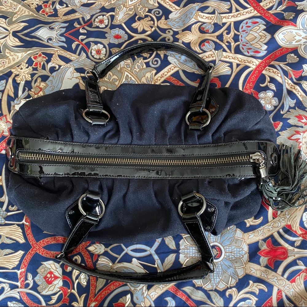 Jill Stuart Patent Leather and wool shoulder bag